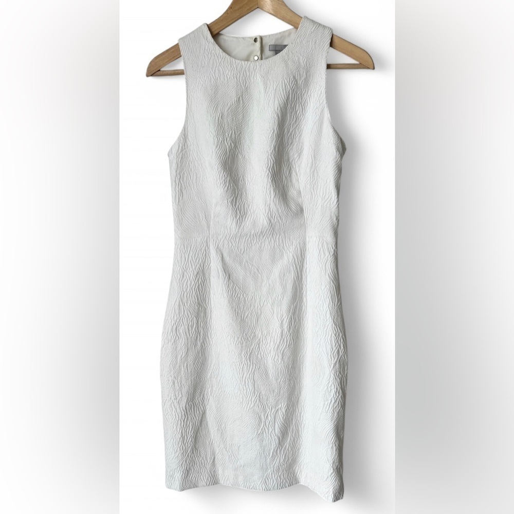 H&M Sleeveless White Textured Bridal Shower‎ Bachelorette Dress 6